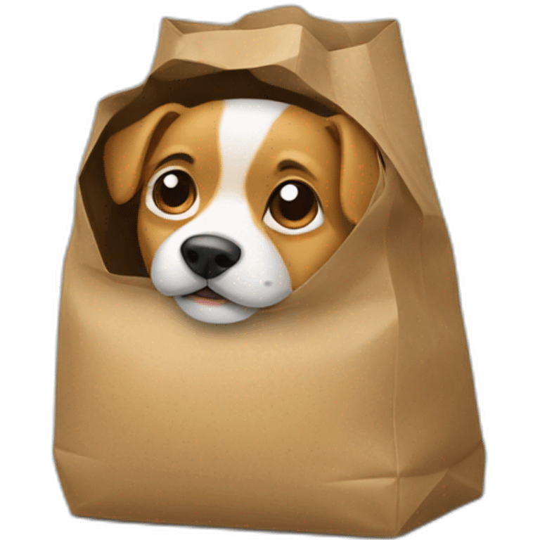 a dog in a bag emoji