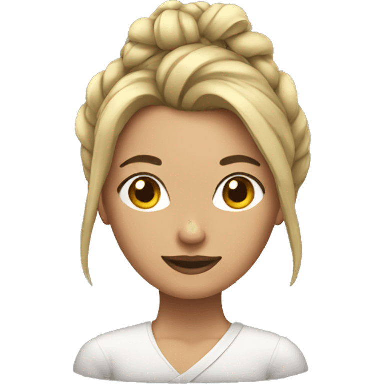 woman with hair tied up emoji