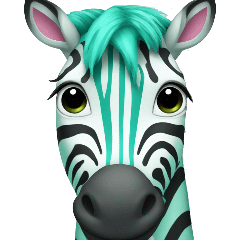 Green turquoise zebra emoji