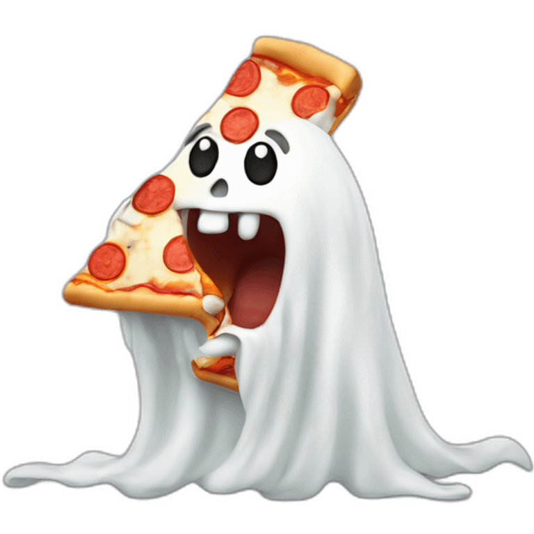 Ghost eating pizza emoji