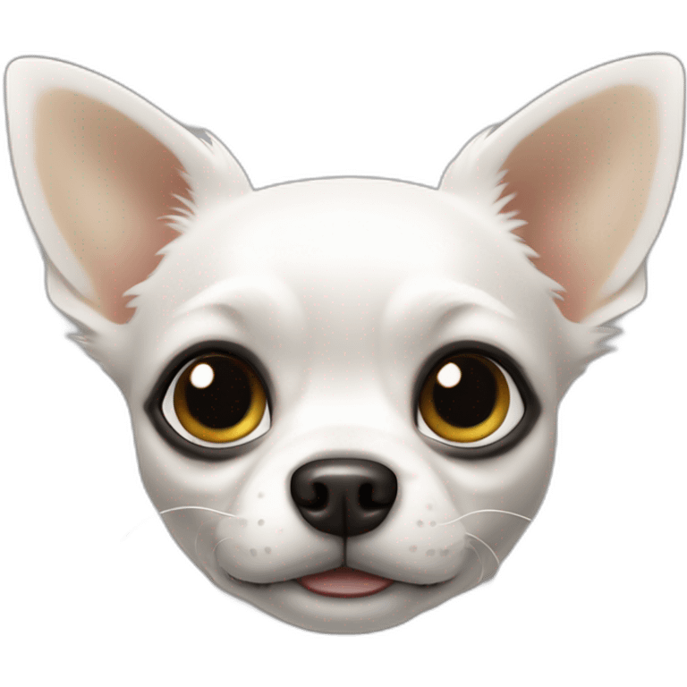 Chihuahua blanc et noir à poils longs emoji