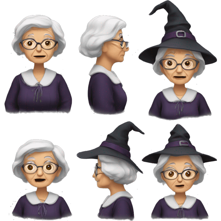 An old lady witch teacher emoji