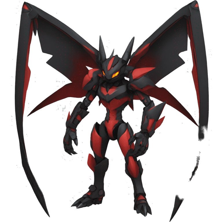  Cool Edgy Black Red Digimon-Fakemon full body emoji