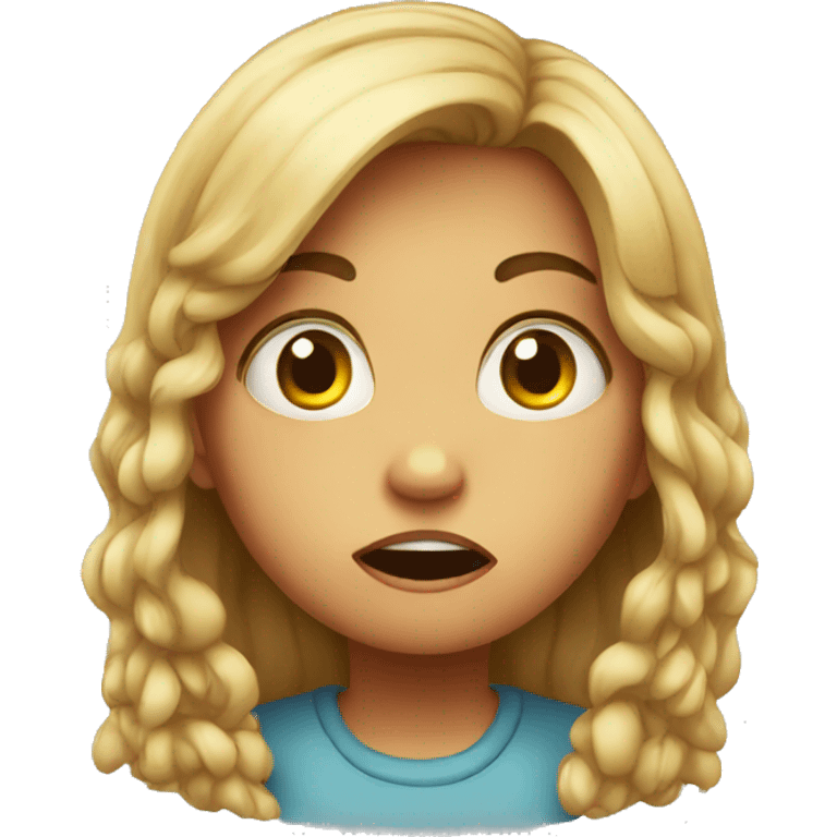 Scared girl kid emoji