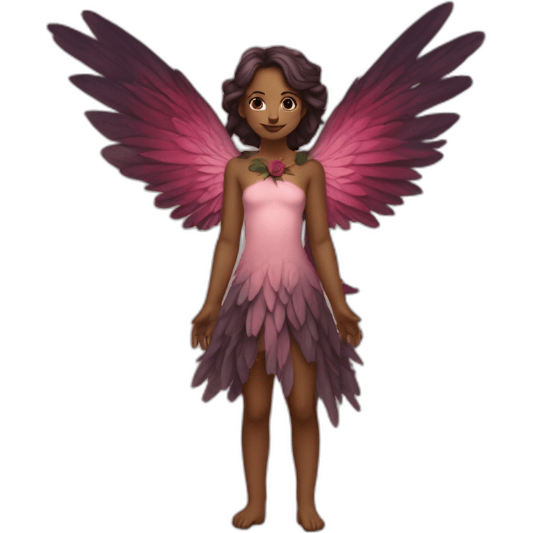 Demone rose avec des ailes emoji