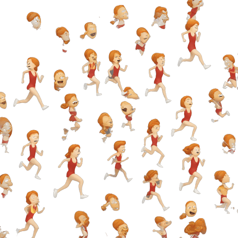 Ginger woman running emoji