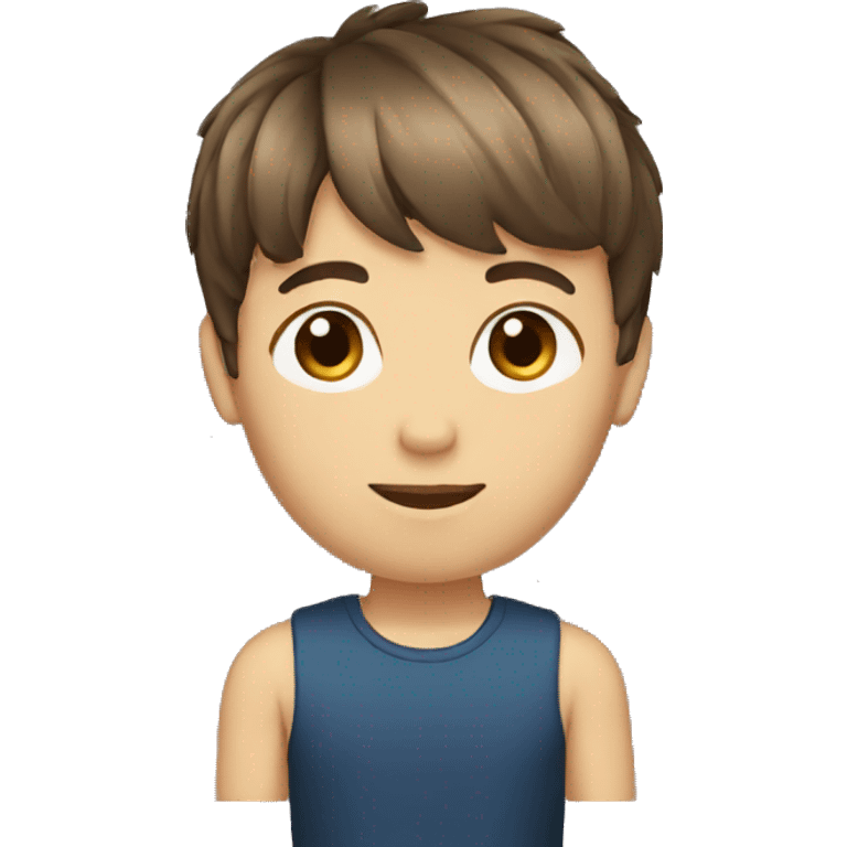 boy short brown hair with bangs emoji