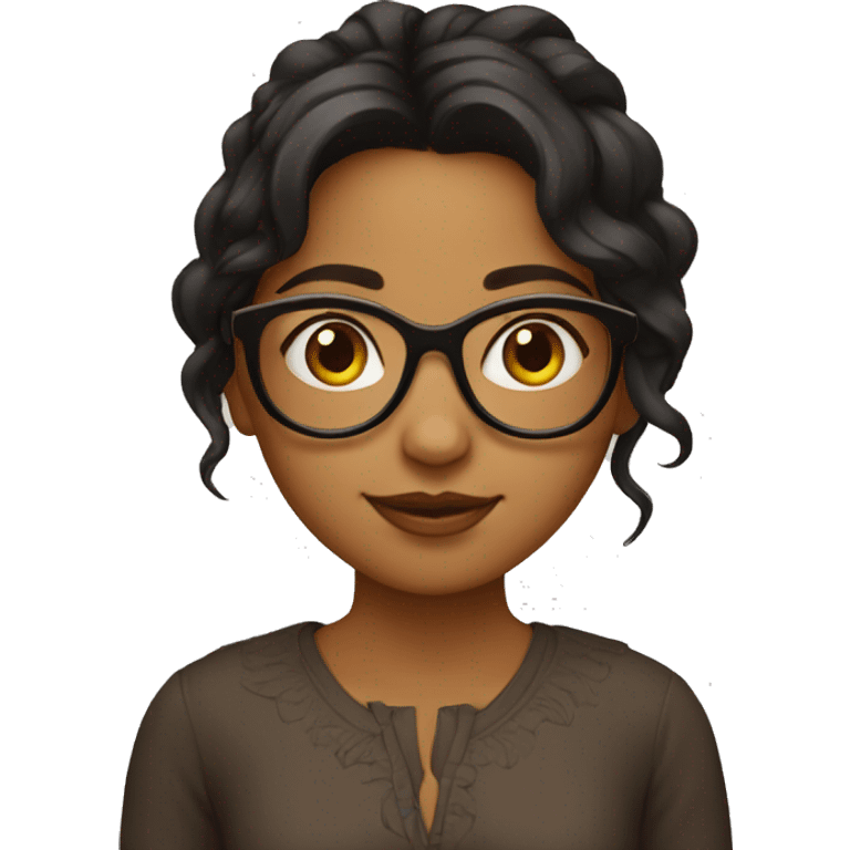 a really short southern-most indian brown girl with glasses emoji