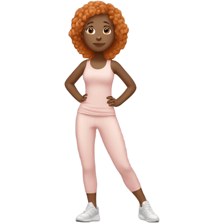 Ginger yoga girl fair skin light pink clothes  emoji