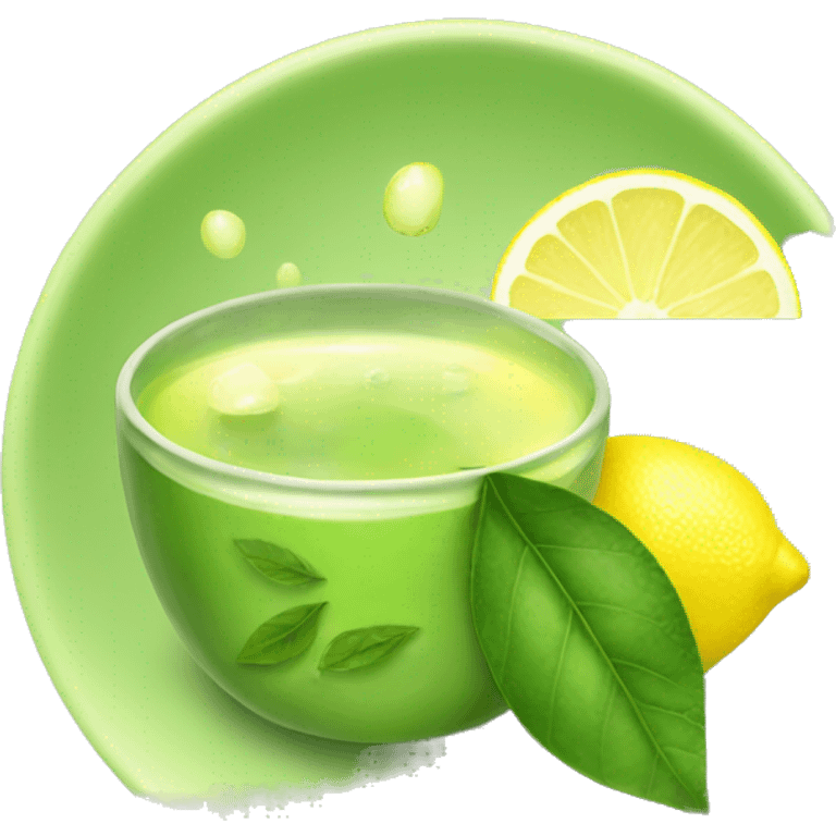 Green tea with lemon  emoji