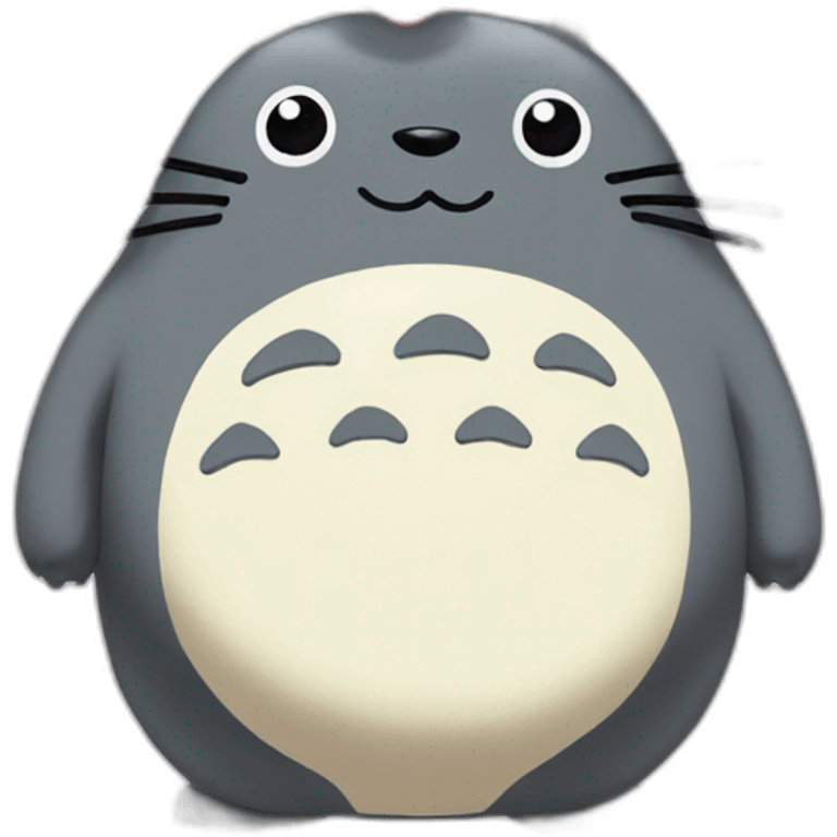 Totoro in love with hearts around his head emoji