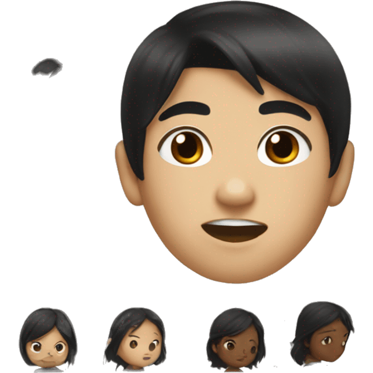 asain kid with black hair and brown eyes emoji