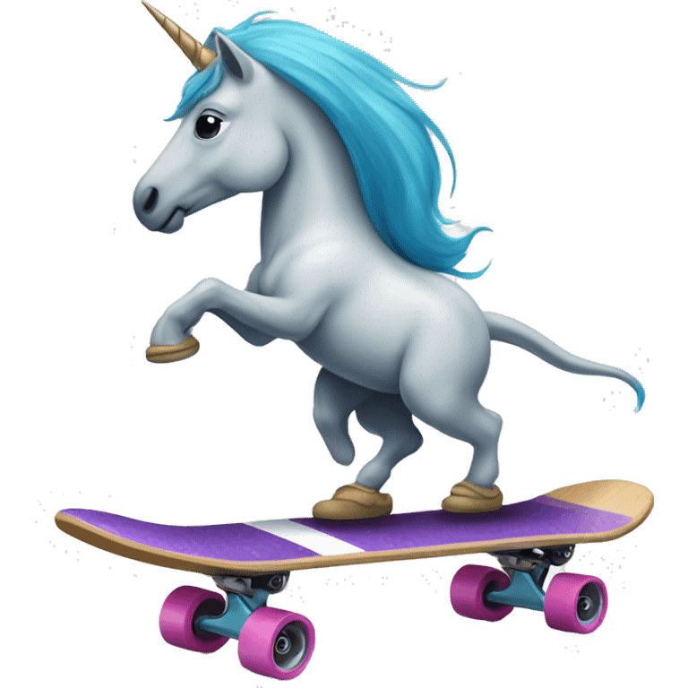 Licorne sur un skateboard emoji