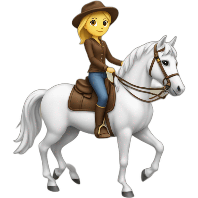 Fille sur cheval emoji