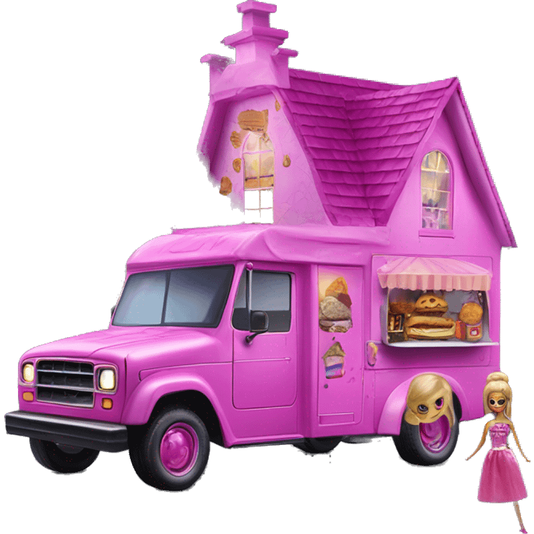 Barbie’s haunted dream house and food truck jeep emoji