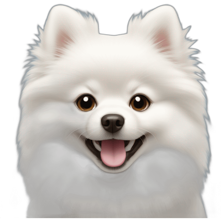 white-Pomeranian-smile-puppy emoji