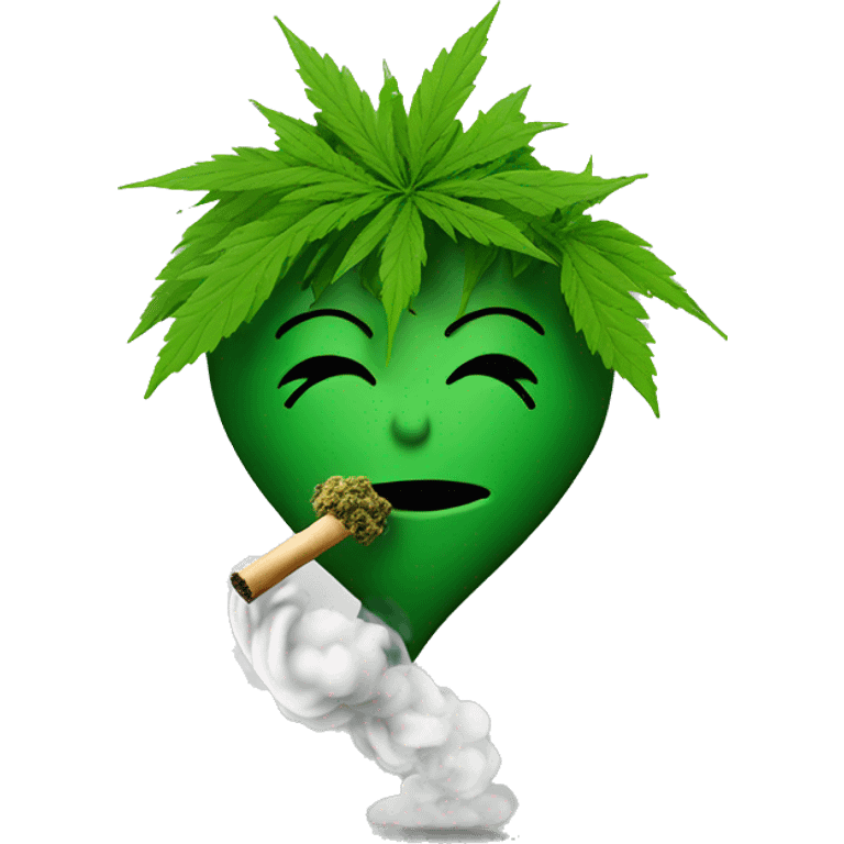 Jamaican with weed, blowing smoke in the shape of a heart emoji