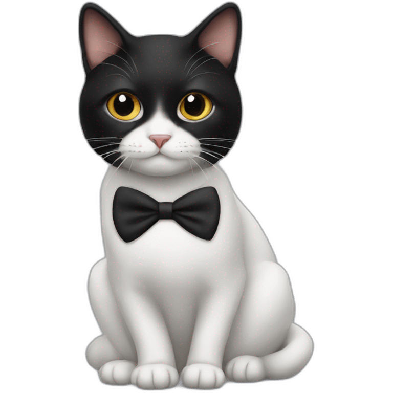 Tuxedo Cat with nose in black emoji