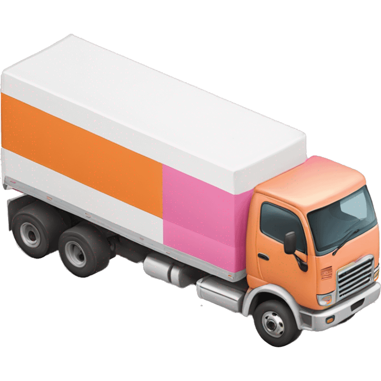 Orange, pink and white moving truck emoji