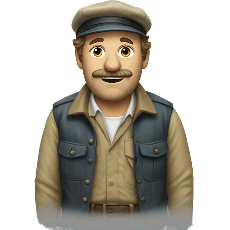 Quint from the movie jaws, as he was dressed in the movie emoji