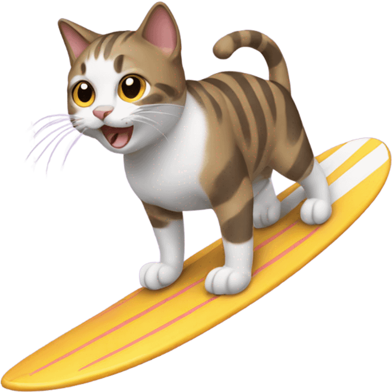 Cat surfing emoji