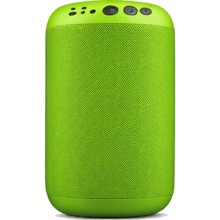 Realistic lime  green portable smart speaker isolated. emoji