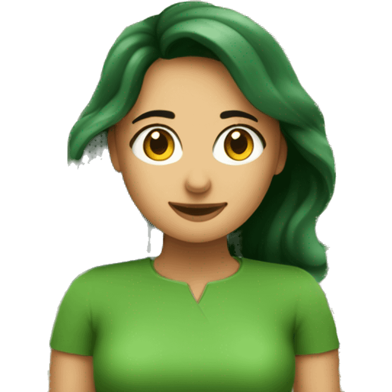 mujer castaña de ojos verdes que se dedica al marketing digital emoji