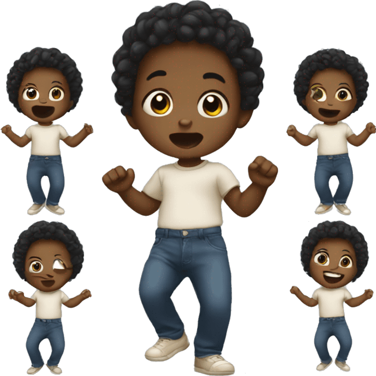 Black baby doing the macarena dance emoji