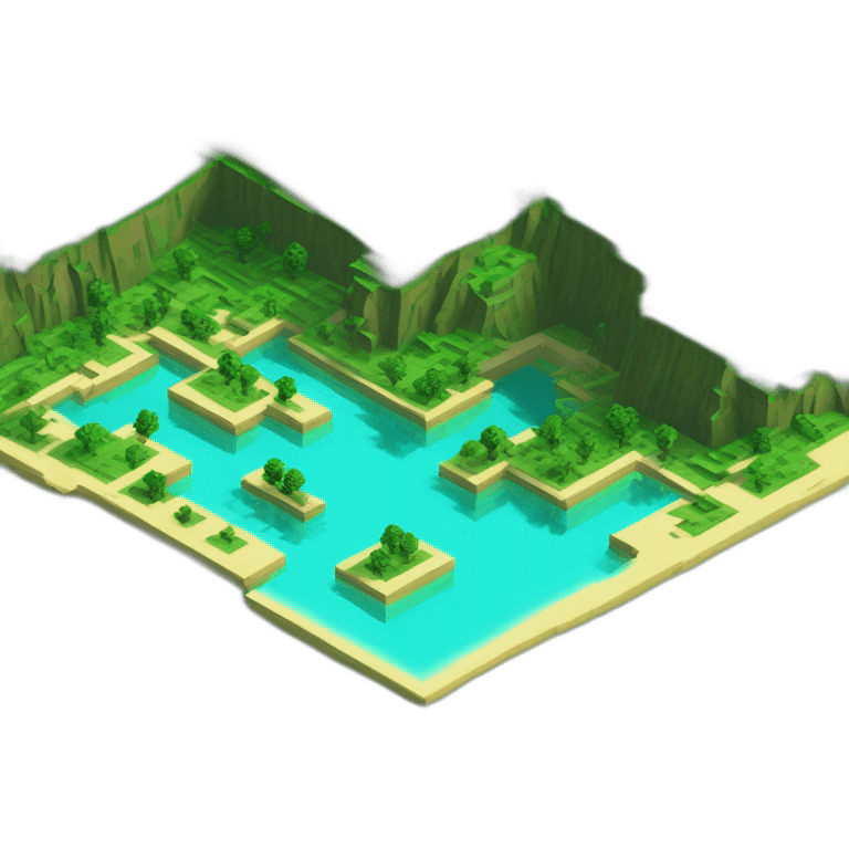 isometric-3d-lagoon-minecraft-landscape emoji