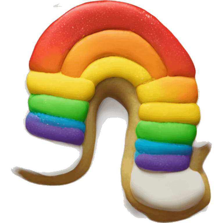 Create me a Christmas sugar cookie and make it a rainbow color emoji