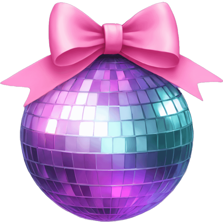  Disco ball with pink bow  emoji