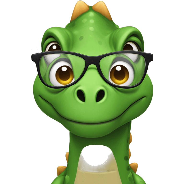 Dinosaur with glasses emoji