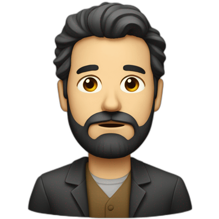 Señor Juan Cuesta with beard, depressed emoji