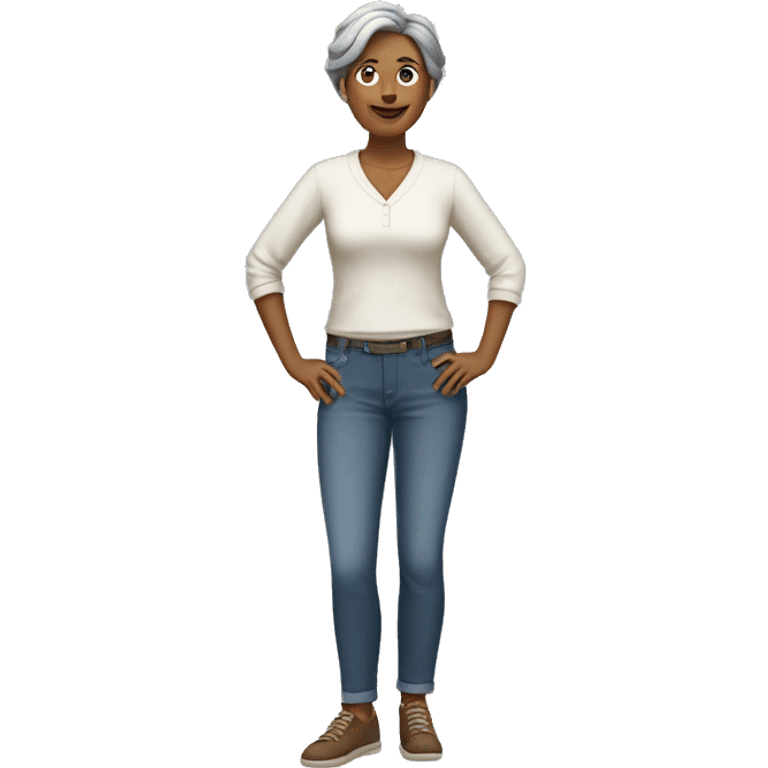 full body mature woman with casual clothes emoji