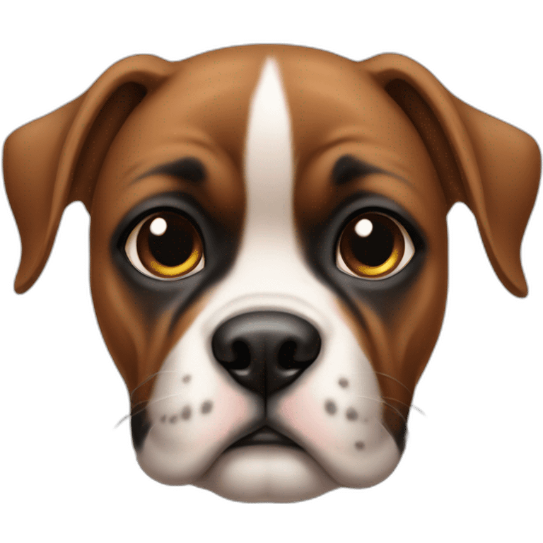 cute baby dog boxer face emoji