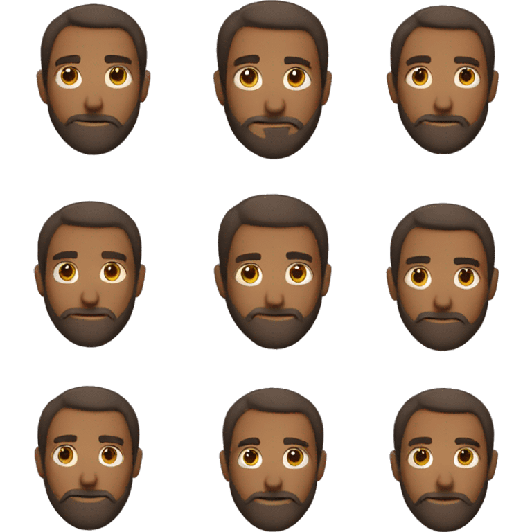 A brown man with beard thinking   emoji