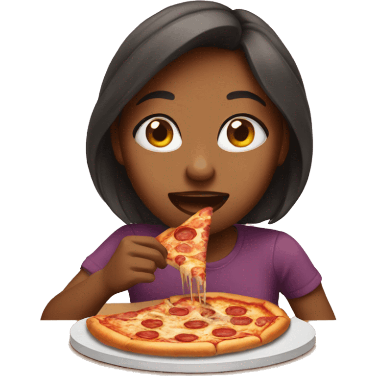 girl eating pizza emoji