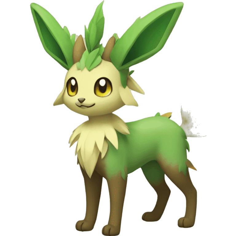 Grass-type Fakémon-Skiddo-Leafeon full body emoji