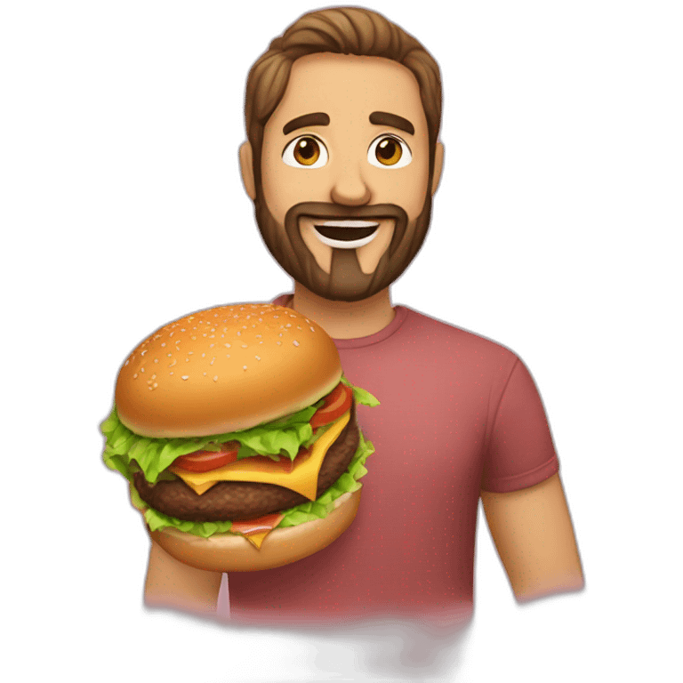 bearded man who loves hamburgers emoji