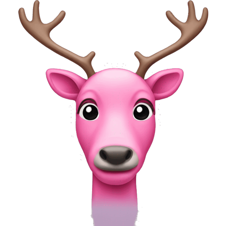 Pink reindeer emoji