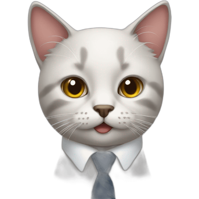 Cat with a tie emoji