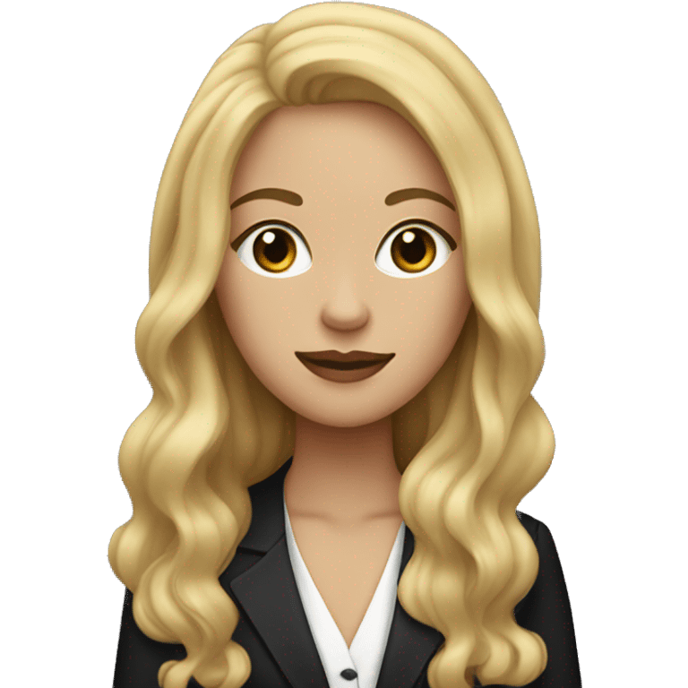 Dark blonde woman with long hair and a black tuxedo cat emoji