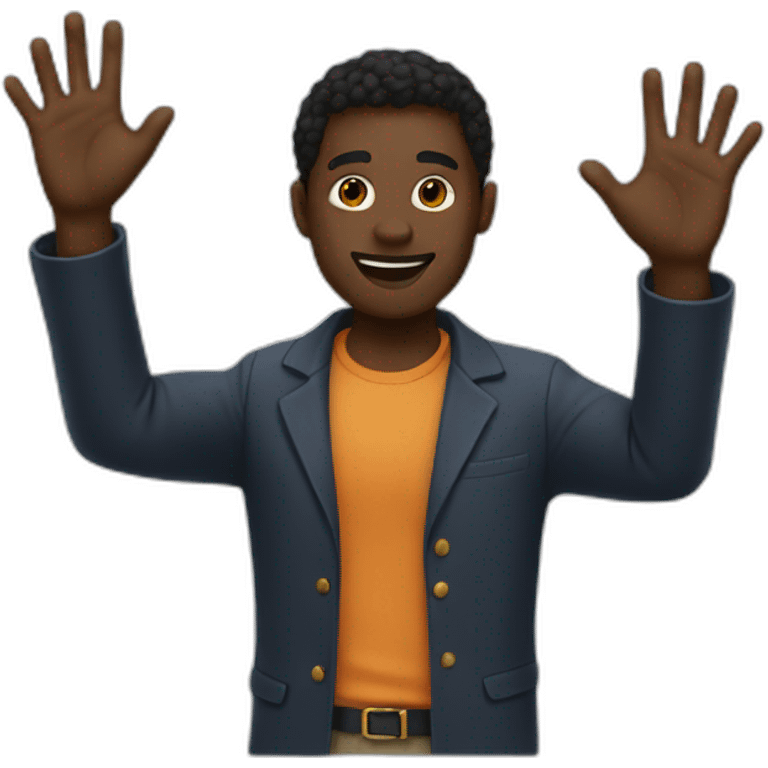 Blackman, waving emoji