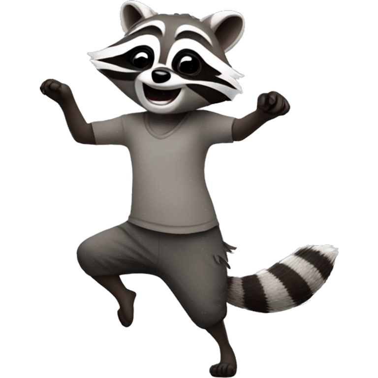 Raccoon dancing emoji