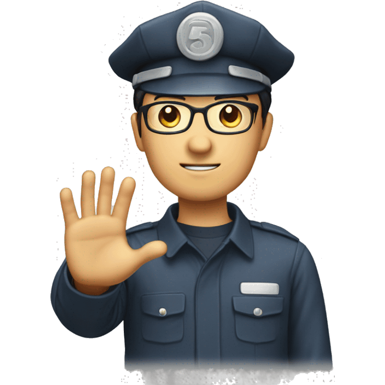 create safety officer shwong hand with 5 fingers  emoji