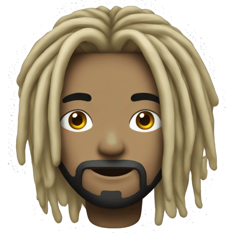 nonchalant deadhead with half blond half black dreads emoji