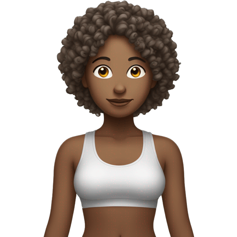 yoga person curly hair  emoji