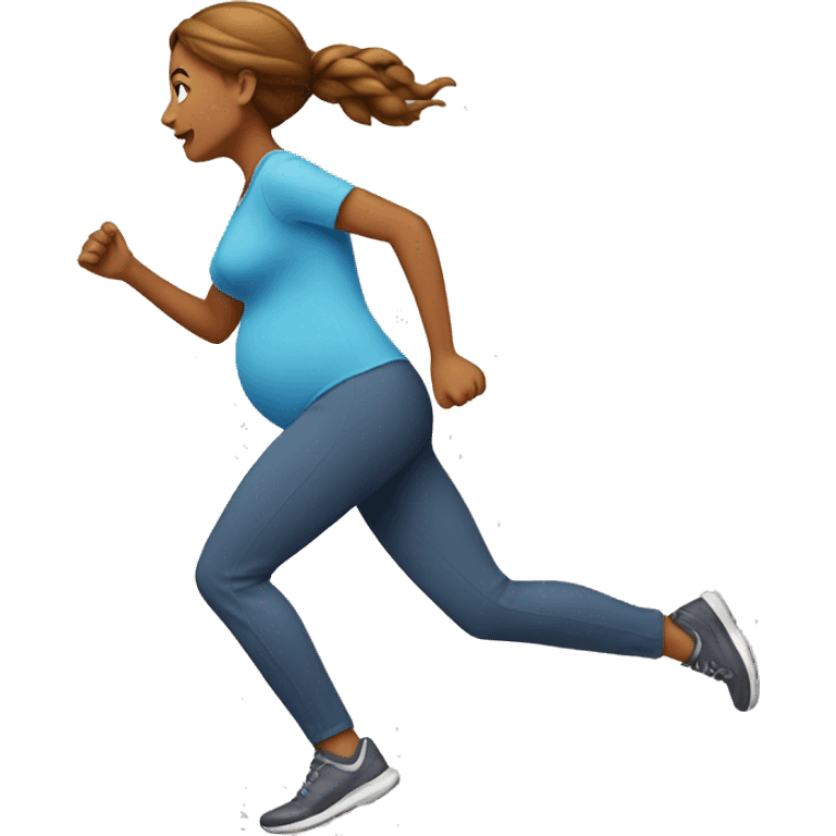 pregnant woman running emoji