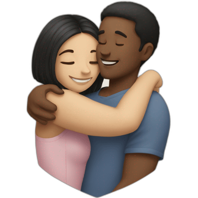 white guy is hugging a girl emoji