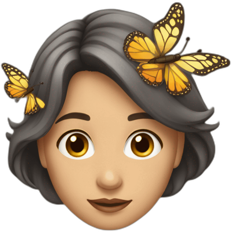 Mujer rodeada de mariposas emoji